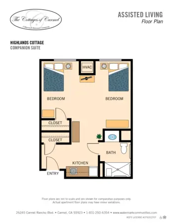 Floorplan of Cottages of Carmel, Assisted Living, Carmel, CA 5