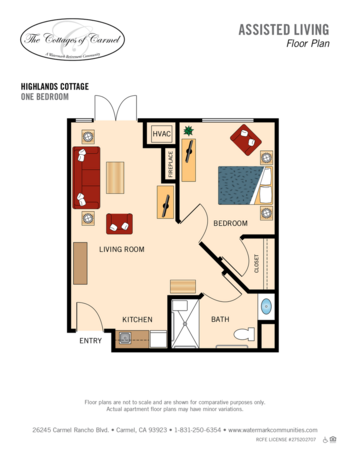 Floorplan of Cottages of Carmel, Assisted Living, Carmel, CA 8