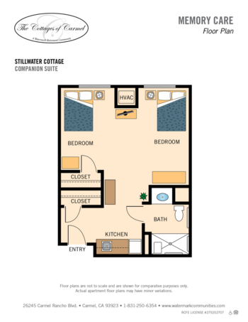 Floorplan of Cottages of Carmel, Assisted Living, Carmel, CA 9