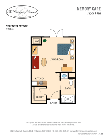 Floorplan of Cottages of Carmel, Assisted Living, Carmel, CA 10