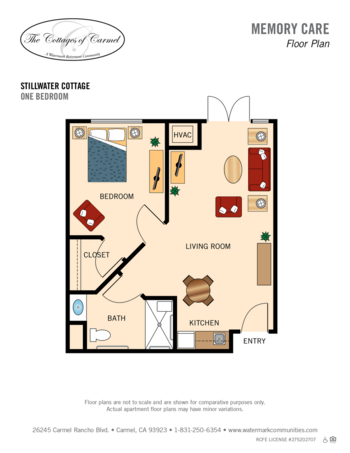 Floorplan of Cottages of Carmel, Assisted Living, Carmel, CA 12