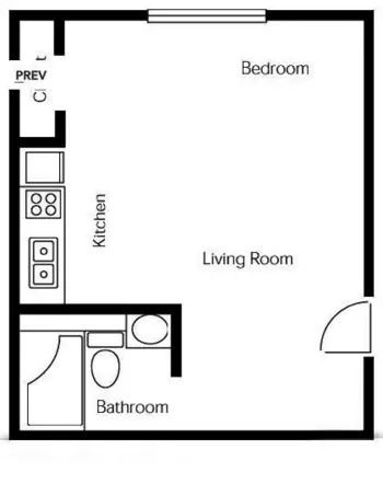 Floorplan of Courtyard Towers, Assisted Living, Mesa, AZ 2