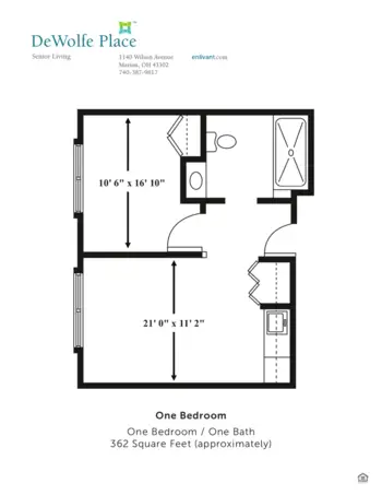 Floorplan of DeWolfe Place, Assisted Living, Marion, OH 3