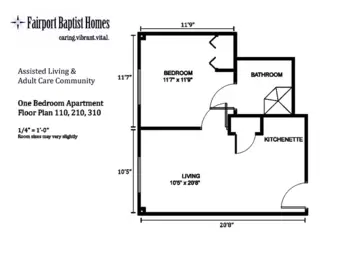 Floorplan of Fairport Baptist Homes, Assisted Living, Fairport, NY 11
