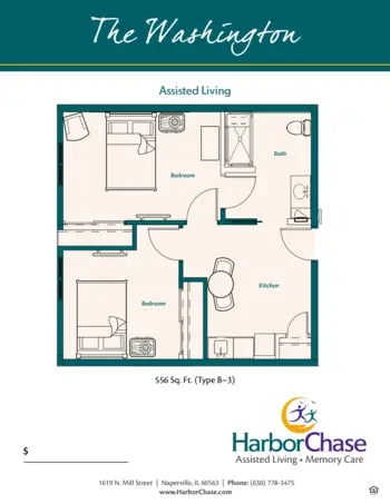 Floorplan of HarborChase of Naperville, Assisted Living, Naperville, IL 2