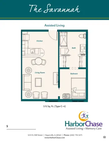 Floorplan of HarborChase of Naperville, Assisted Living, Naperville, IL 4