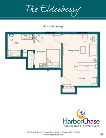Floorplan of HarborChase of Naperville, Assisted Living, Naperville, IL 5
