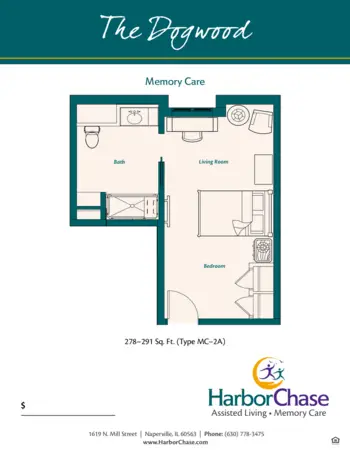 Floorplan of HarborChase of Naperville, Assisted Living, Naperville, IL 6