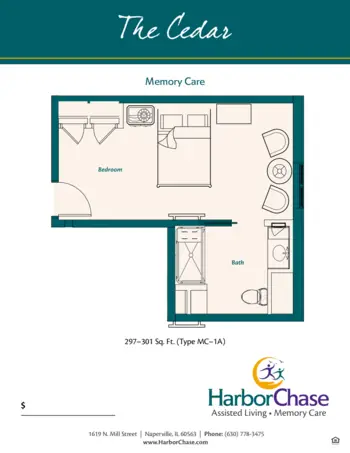 Floorplan of HarborChase of Naperville, Assisted Living, Naperville, IL 7