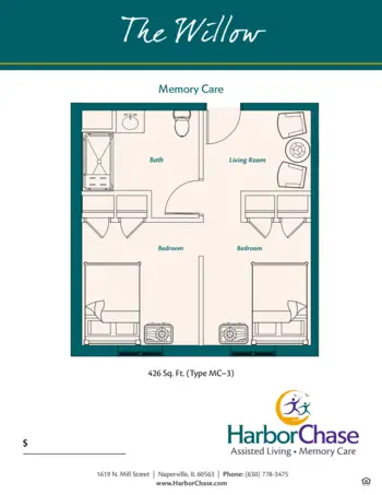 Floorplan of HarborChase of Naperville, Assisted Living, Naperville, IL 8