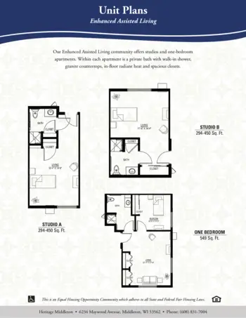 Floorplan of Heritage Middleton, Assisted Living, Memory Care, Middleton, WI 1