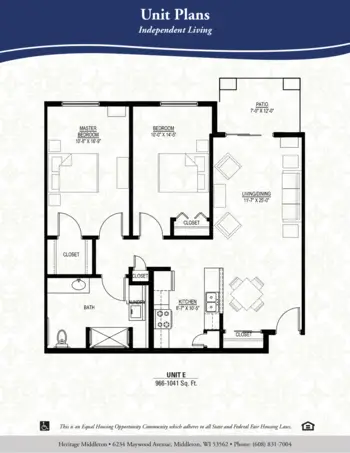 Floorplan of Heritage Middleton, Assisted Living, Memory Care, Middleton, WI 4