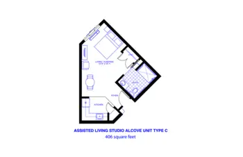 Floorplan of Patriots Landing, Assisted Living, DuPont, WA 8