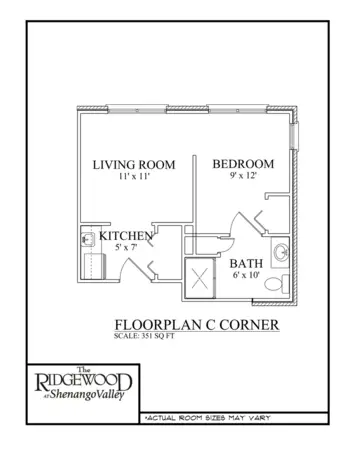 Floorplan of Ridgewood at Shenango Valley, Assisted Living, Hermitage, PA 1