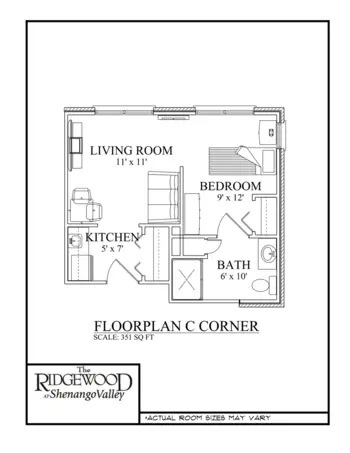 Floorplan of Ridgewood at Shenango Valley, Assisted Living, Hermitage, PA 2