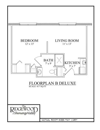 Floorplan of Ridgewood at Shenango Valley, Assisted Living, Hermitage, PA 3