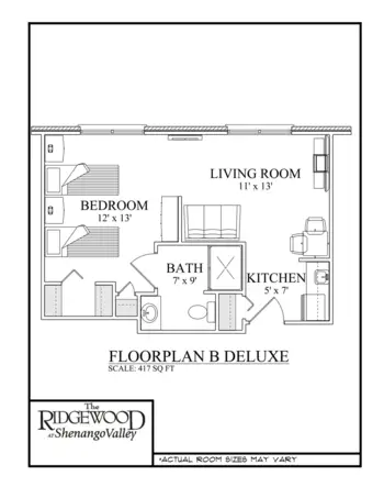 Floorplan of Ridgewood at Shenango Valley, Assisted Living, Hermitage, PA 5