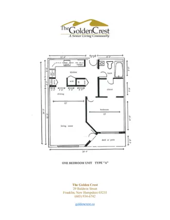 Floorplan of The Golden Crest, Assisted Living, Franklin, NH 1