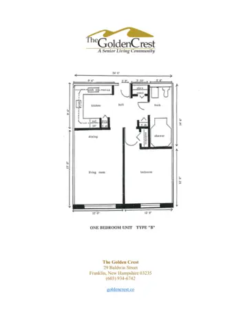 Floorplan of The Golden Crest, Assisted Living, Franklin, NH 2