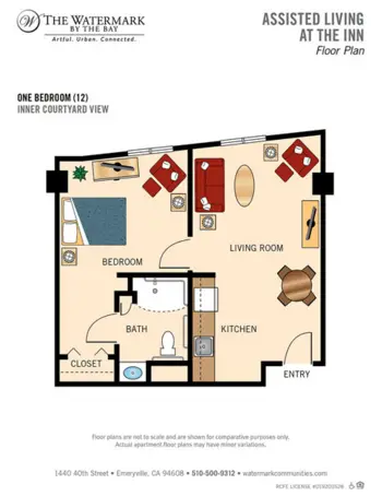 Floorplan of The Watermark by the Bay, Assisted Living, Emeryville, CA 1