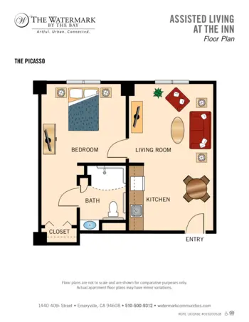 Floorplan of The Watermark by the Bay, Assisted Living, Emeryville, CA 6