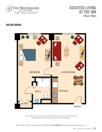 Floorplan of The Watermark by the Bay, Assisted Living, Emeryville, CA 7