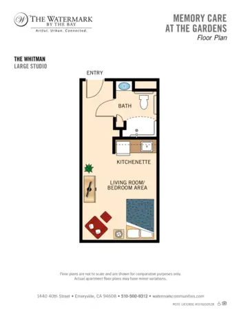 Floorplan of The Watermark by the Bay, Assisted Living, Emeryville, CA 9