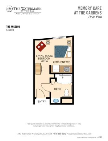 Floorplan of The Watermark by the Bay, Assisted Living, Emeryville, CA 10