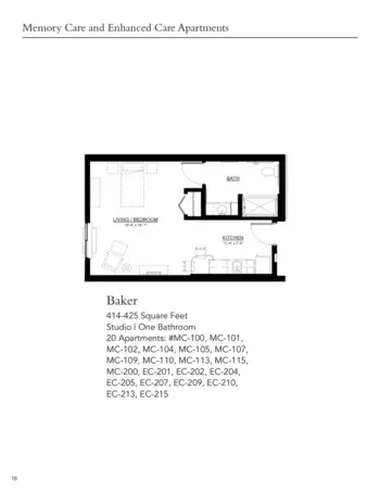 Floorplan of The Waters of Plymouth, Assisted Living, Memory Care, Plymouth, MN 12