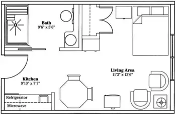 Floorplan of The Wyngate at Parkersburg Senior Living Community, Assisted Living, Parkersburg, WV 1