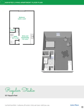 Floorplan of Aster Place, Assisted Living, Lafayette, IN 8