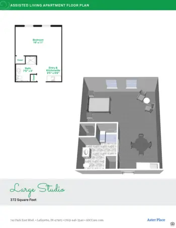 Floorplan of Aster Place, Assisted Living, Lafayette, IN 2
