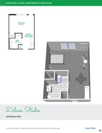 Floorplan of Aster Place, Assisted Living, Lafayette, IN 3
