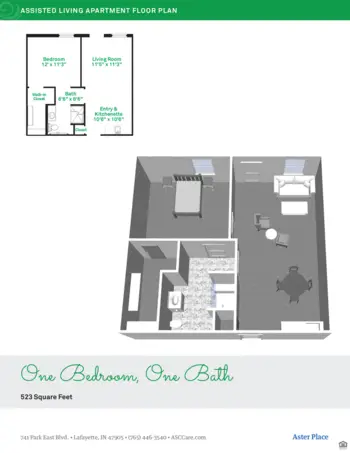 Floorplan of Aster Place, Assisted Living, Lafayette, IN 6