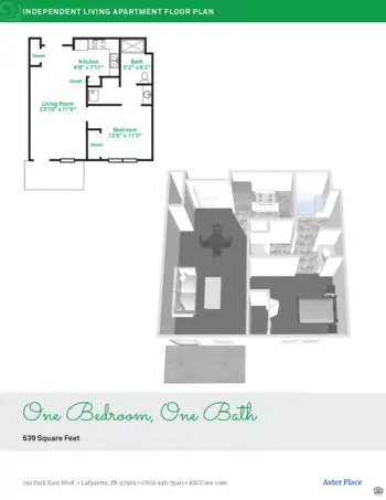 Floorplan of Aster Place, Assisted Living, Lafayette, IN 11