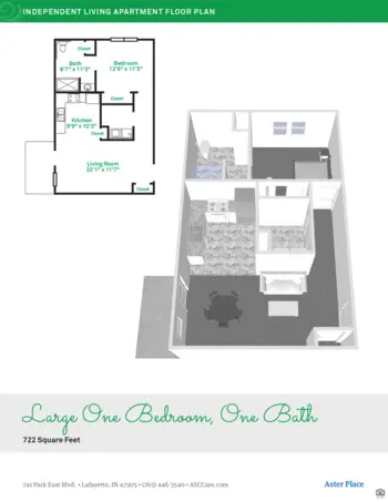 Floorplan of Aster Place, Assisted Living, Lafayette, IN 7
