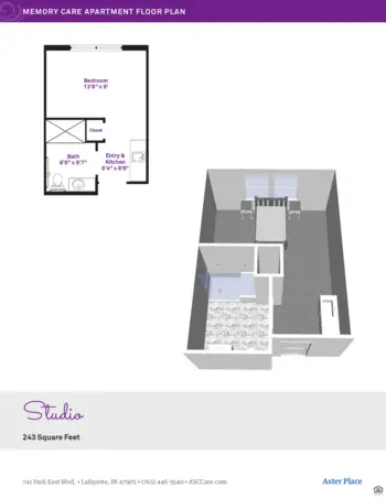 Floorplan of Aster Place, Assisted Living, Lafayette, IN 15