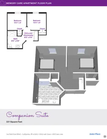 Floorplan of Aster Place, Assisted Living, Lafayette, IN 5