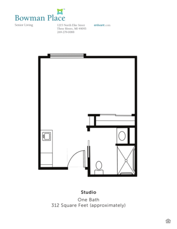 Floorplan of Bowman Place, Assisted Living, Three Rivers, MI 1