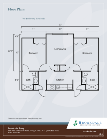 Floorplan of Brookdale Tracy, Assisted Living, Tracy, CA 2