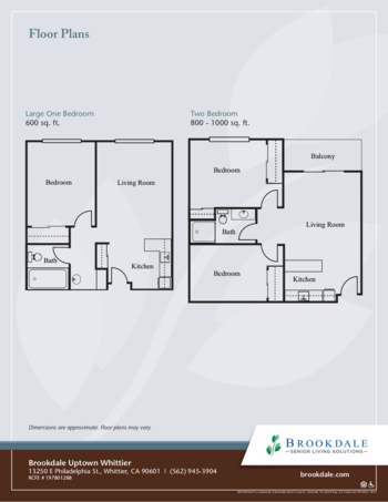 Floorplan of Brookdale Uptown Whittier, Assisted Living, Whittier, CA 2