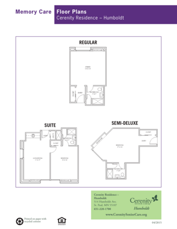 Floorplan of Cerenity Humboldt, Assisted Living, Memory Care, Saint Paul, MN 2