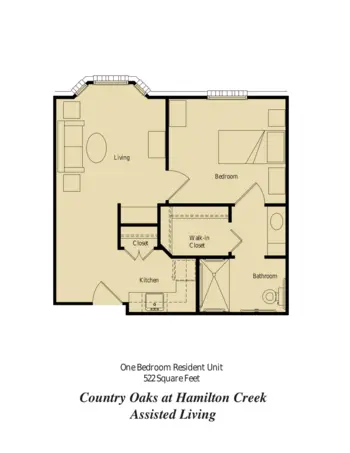 Floorplan of Country Oaks at Hamilton Creek, Assisted Living, Burnet, TX 1