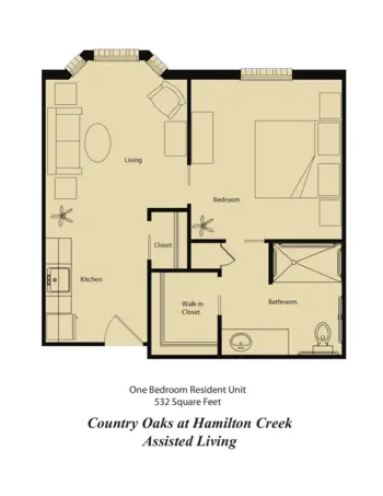 Floorplan of Country Oaks at Hamilton Creek, Assisted Living, Burnet, TX 2