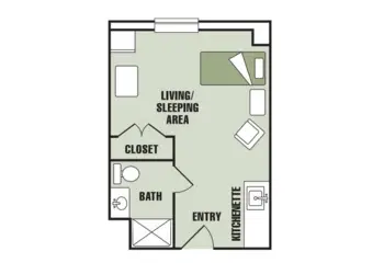 Floorplan of Heartfields at Cary, Assisted Living, Cary, NC 3