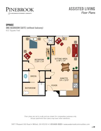 Floorplan of Pinebrook, Assisted Living, Milford, OH 2