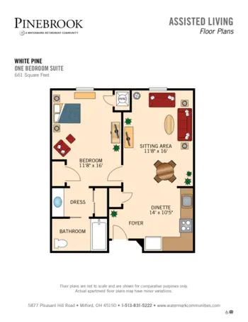 Floorplan of Pinebrook, Assisted Living, Milford, OH 3