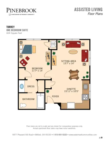 Floorplan of Pinebrook, Assisted Living, Milford, OH 4