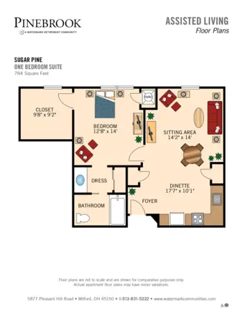 Floorplan of Pinebrook, Assisted Living, Milford, OH 5