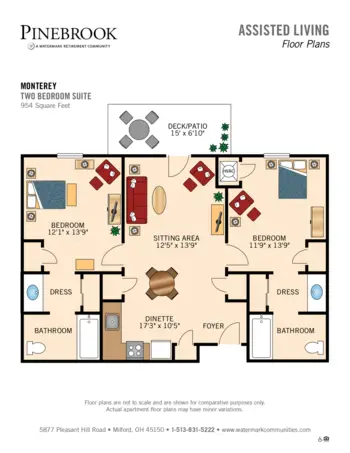 Floorplan of Pinebrook, Assisted Living, Milford, OH 6